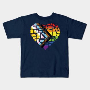 Intersex-Inclusive Progress Pride Flag Shirt Love Not Hate 2SLGBTQ+ Pride in All 50 States Gay Pride Shirts Queer Pride Bisexual Pride Kids T-Shirt